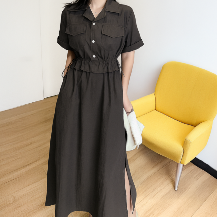 MUMUM 여성 빅사이즈 스트링 롱원피스 여름 하객룩 55-77