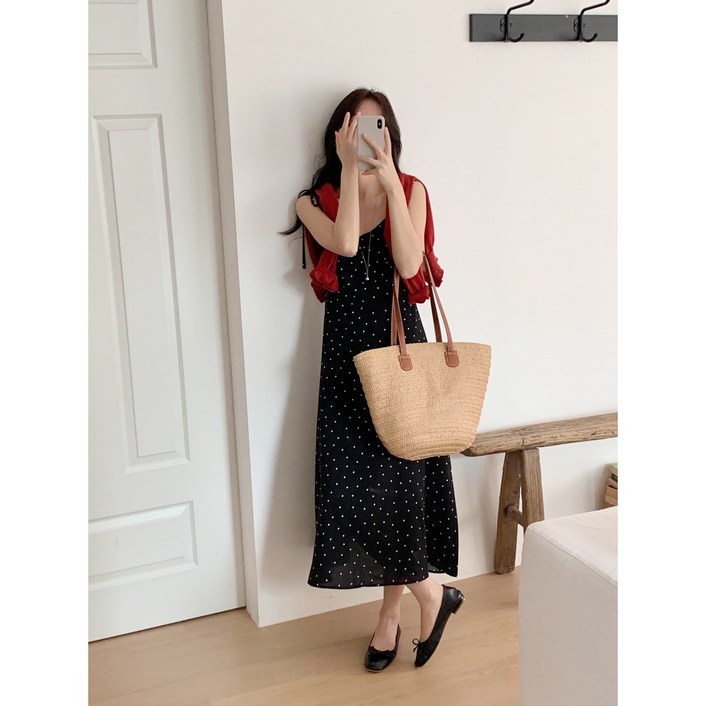 [S~2XL사이즈]잔꽃 민소매 롱 원피스 뷔스티에 바캉스룩 밴딩원피스 빅사이즈 나시