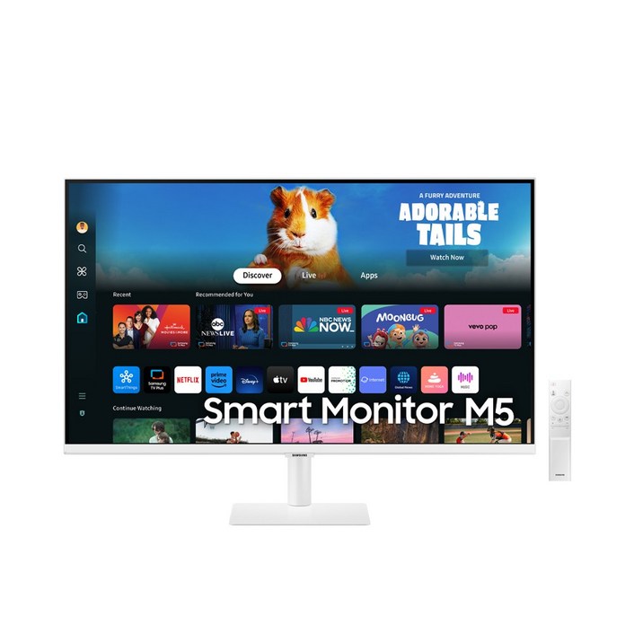 삼성 스마트 모니터 M5 LS27AM503NKXKR/27형/예쁜 화이트 모니터/리모컨포함