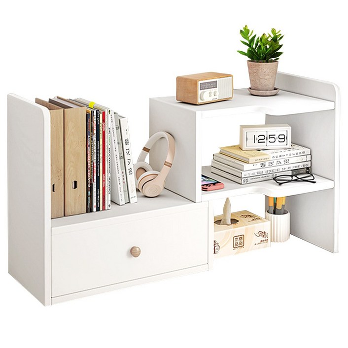 NUTRIVIO 책장 책꽂이 원룸 다용도 3단 책상 수납 선반