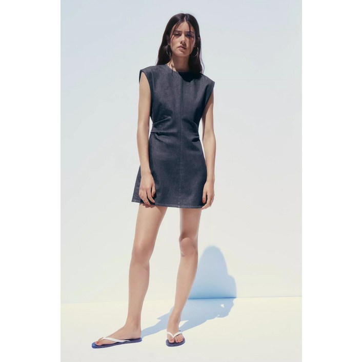 5Y72550 ZARA 여자신상 민소매 미니 데님원피스 슬림핏 데님 청원피스 6929380
