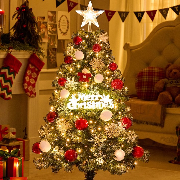 연필트리 크리스마스트리 트리 탑별 장식 LED 전구 풀세트 1.3m1.9m