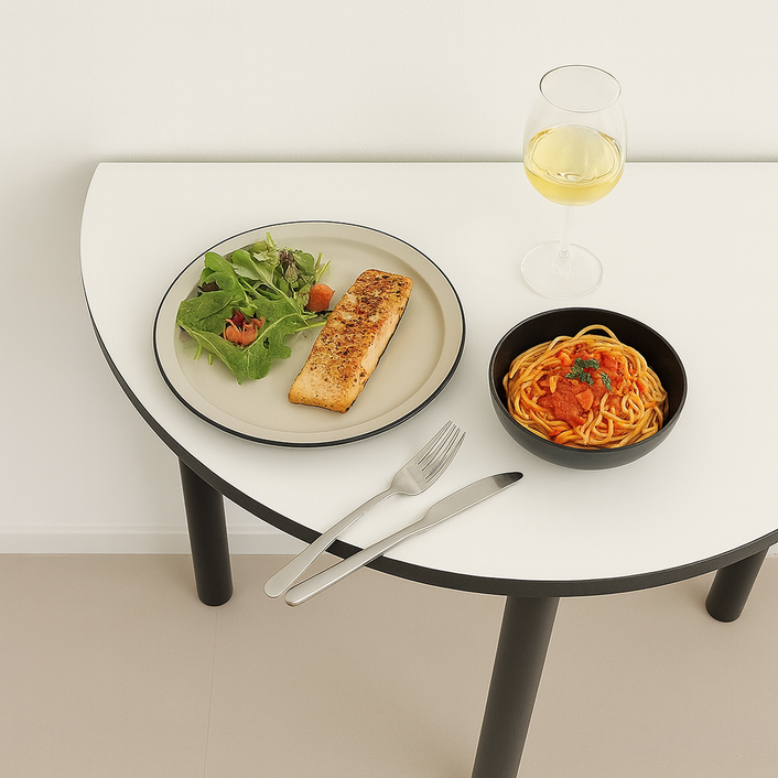 이케아 1인용 2인용 원룸 식탁 반원 반달 카페 원형 테이블