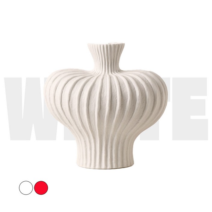 도자기 화병 세라믹 화병 인테리어 꽃병 초롱 모양 장식 흰색, 흰색