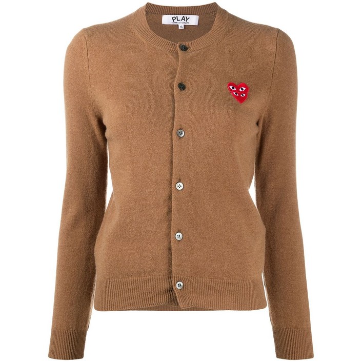 꼼데가르송플레이 로고 자수 니트 가디건