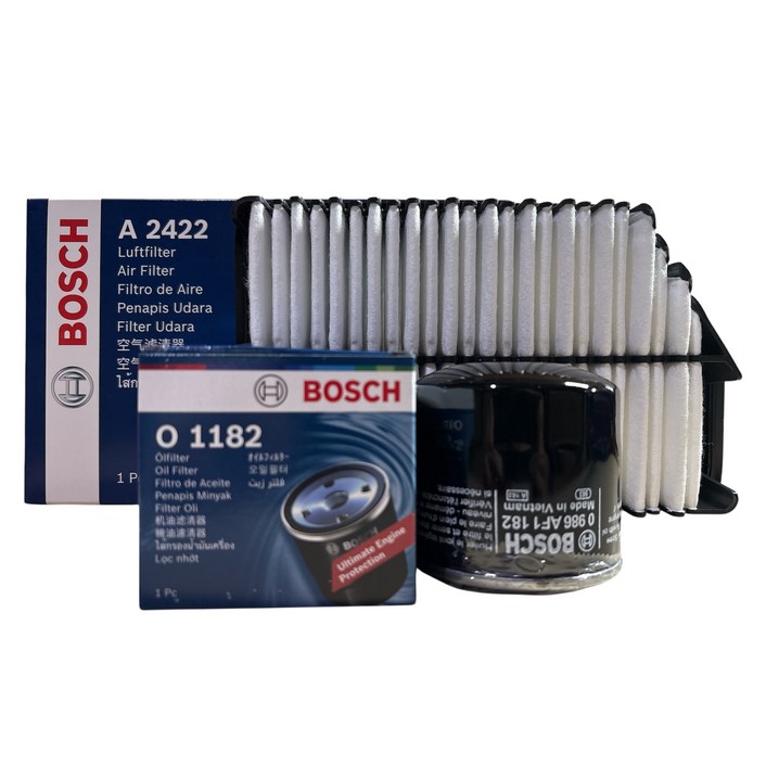 보쉬 엔진오일교환 필터 셋트 아반떼 MD 1.6/2.0 GDI 오일필터+에어필터 O1182+A2422