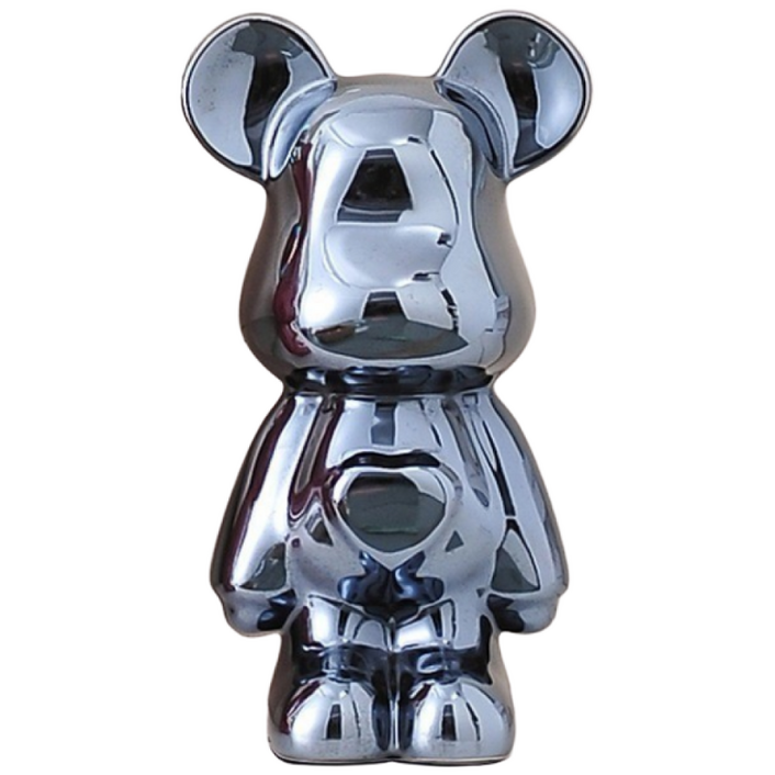 리틀보트 하트 베어브릭 세라믹 장식 저금통, 회색