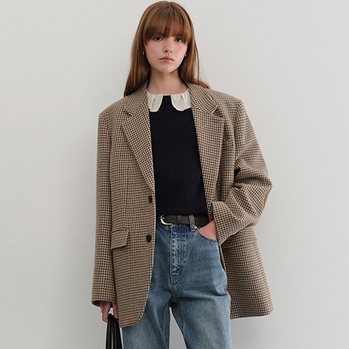 던스트 남녀공용 빈티지 테일러드 울 블레이저 재킷 UDJA5C101