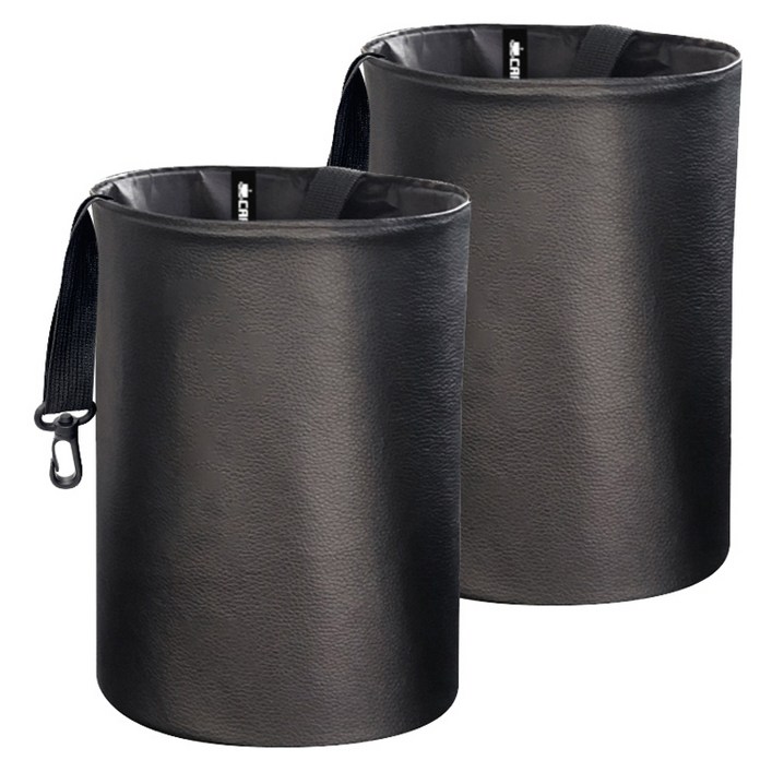 카템 차량용 접이식 방수 휴지통, 블랙, 2개