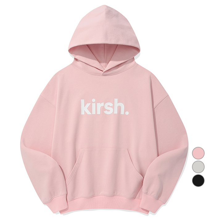 키르시 여성용 워딩 로고 루즈핏 면 후드티