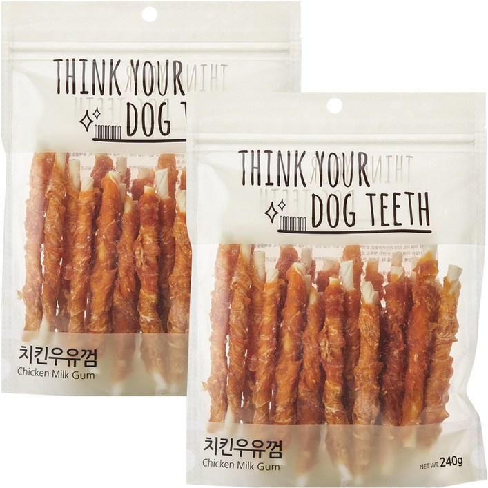 강아지 Think your dog teeth 스틱 치킨우유껌 240g 24p 강아지 Think your dog teeth 스틱 치킨우유껌 240g 24p