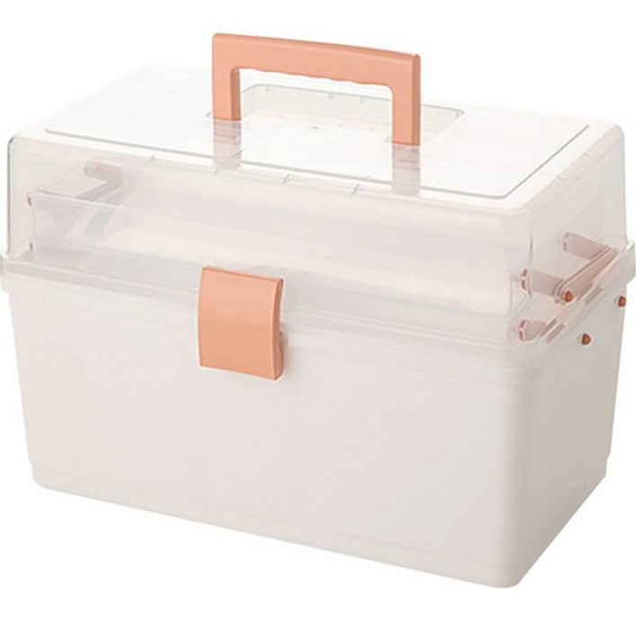 코히모 미술도구 정리함 3단 미술용품 정리 다용도 화구박스 옐로우 3W082