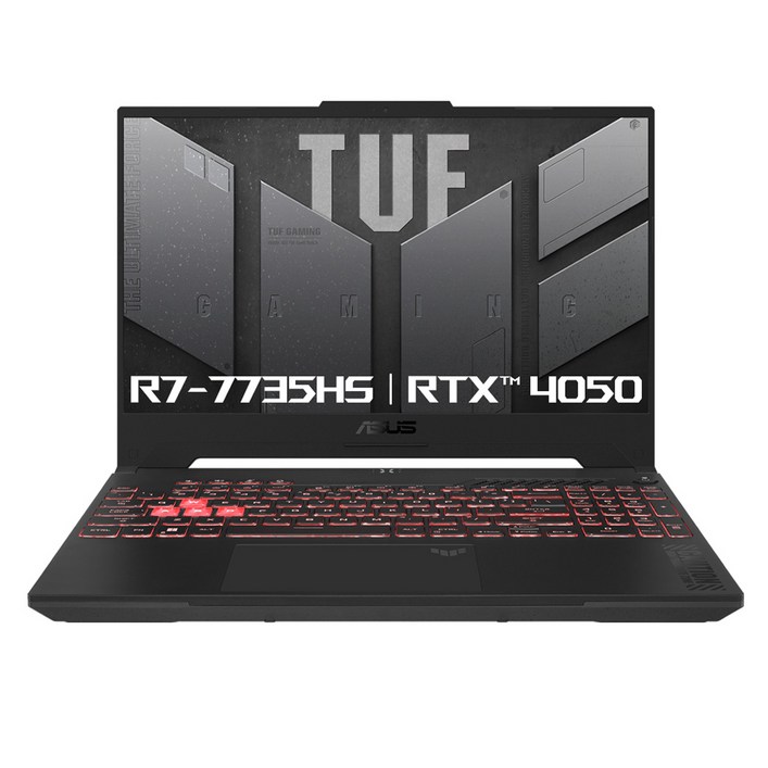 에이수스 2024 TUF 게이밍 A15 라이젠7 라이젠 7000 시리즈 지포스 RTX 4050, Mecha Gray, 512GB, 16GB, Free DOS, FA507NU-LP163