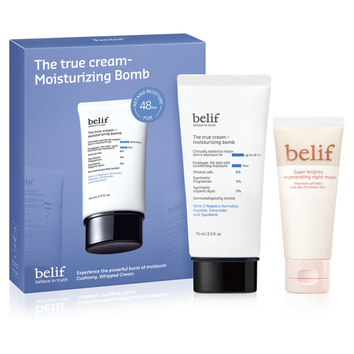 빌리프 더 트루 크림 모이스춰 라이징 밤 리제너레이팅 나이트 마스크 35ml 세트
