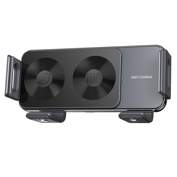 굿밸류 폴드 차량용 자동회전 고속충전 거치대 S20A, 블랙, S20A