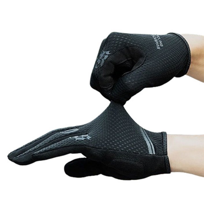 락브로스 충격 흡수 패드 미끄럼 방지 스마트폰 터치 자전거 장갑 양손 세트 S360-1, 블랙, 1세트