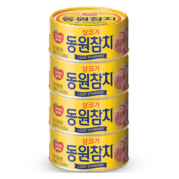동원 라이트 스탠다드 참치, 150g, 4개