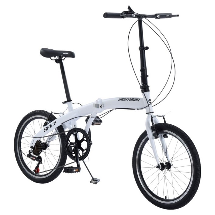 몬타그나 7단 접이식 미니벨로 자전거 SFV7, 화이트, 1개, 153cm