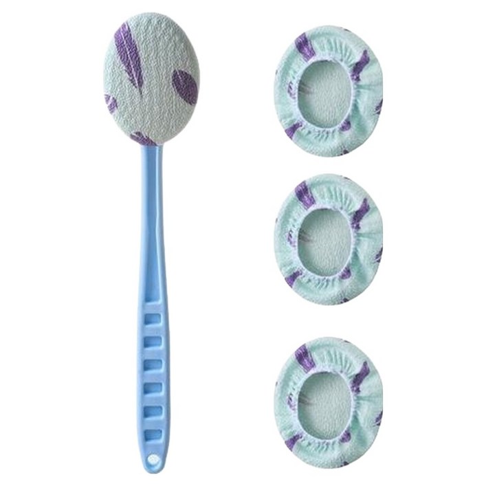 셀리빙 때타올 등밀이  등자루 리필 3p 세트 370 x 105 x 75 mm, 블루, 1세트