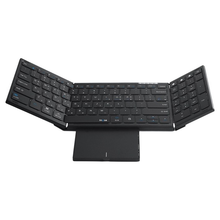 아이노트 블루투스 무선 접이식 키보드  터치패드 세트, 블랙, XK907B, 제조사축