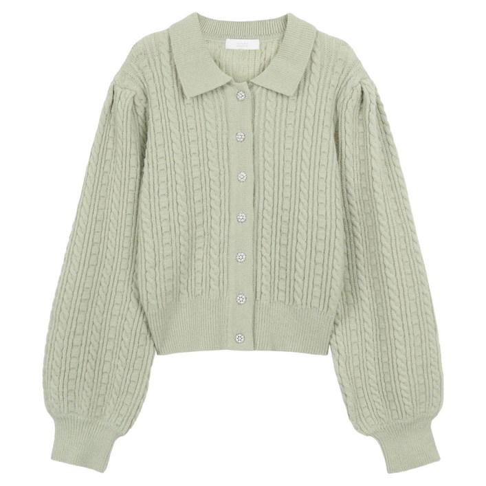 에이비에프지 여성용 페이크 진주 버튼 케이블 카라 가디건 AFX4QY38