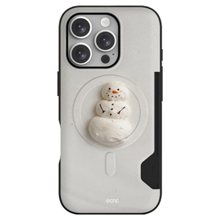 칩앤칙케이스 스윗 스노우맨 맥세이프 투카드 수납 마그네틱 범퍼 휴대폰 케이스
