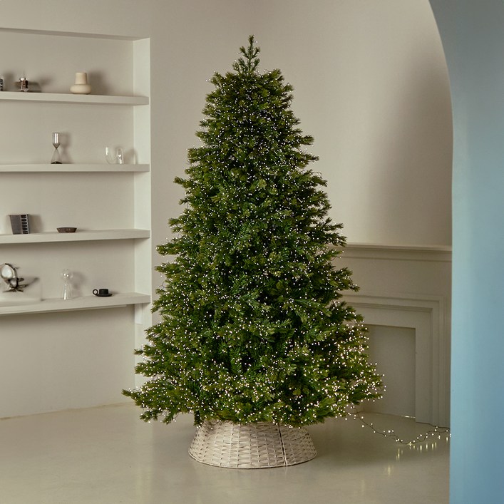 홈트너 크리스마스 장식 트리가리개 라탄바스켓