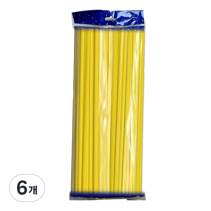 마다꾸미 요술 매직 파티 막대풍선 100p, 매트옐로우, 6개