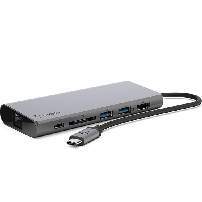 벨킨 USB C타입 노트북 멀티미디어 허브 F4U092btSGY, 혼합색상 벨킨 USB C타입 노트북 멀티미디어 허브 F4U092btSGY, 혼합색상