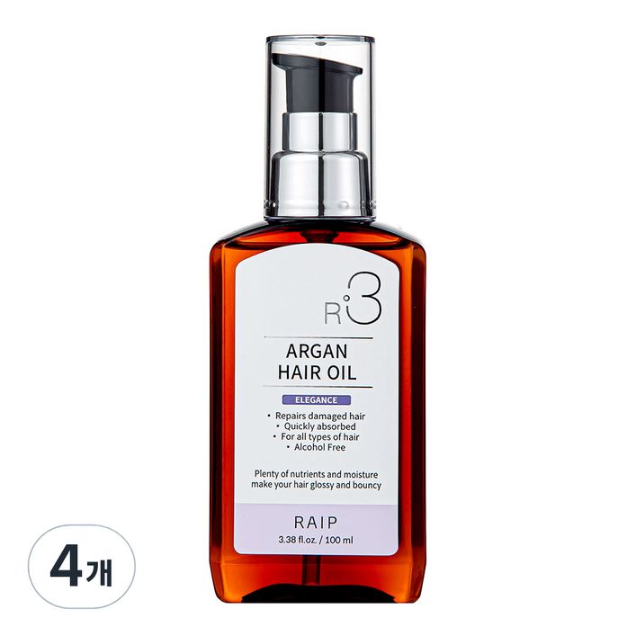 라입 R3 아르간 헤어 오일 엘레강스, 100ml, 4개