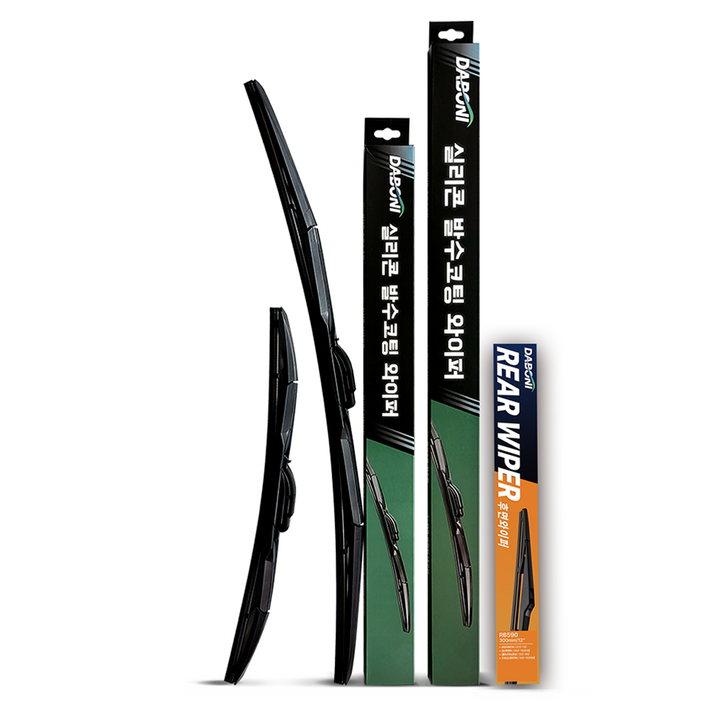 다보니 빗물을 튕겨주는 실리콘 발수코팅 하이브리드 와이퍼 전면 후면 세트