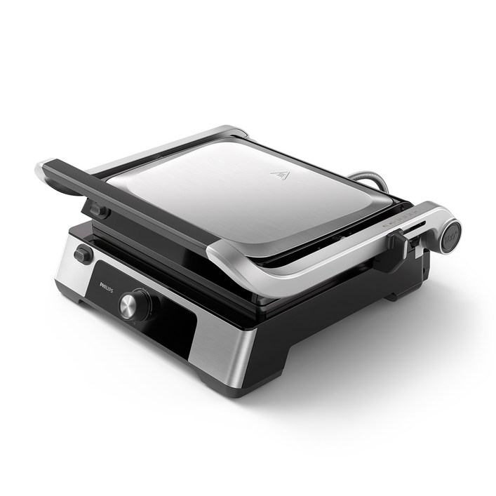 필립스 180도 양면 전기그릴 5000 시리즈 블랙 캠핑용 간편 세척