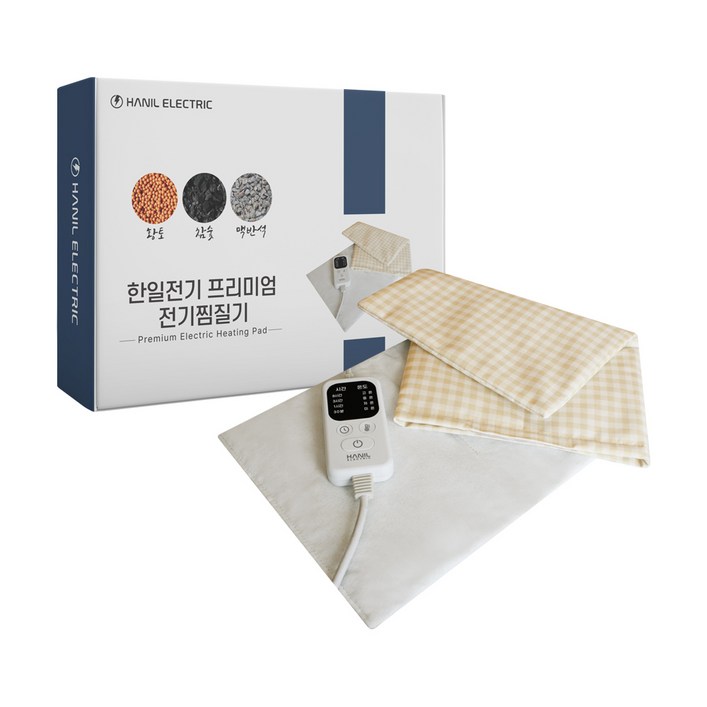 한일전기 황토 맥반석 참숯 온열 전기 찜질기 미니