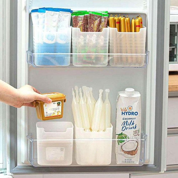 애니원픽 냉장고 정리 트레이 수납함, 단일색상, 10개