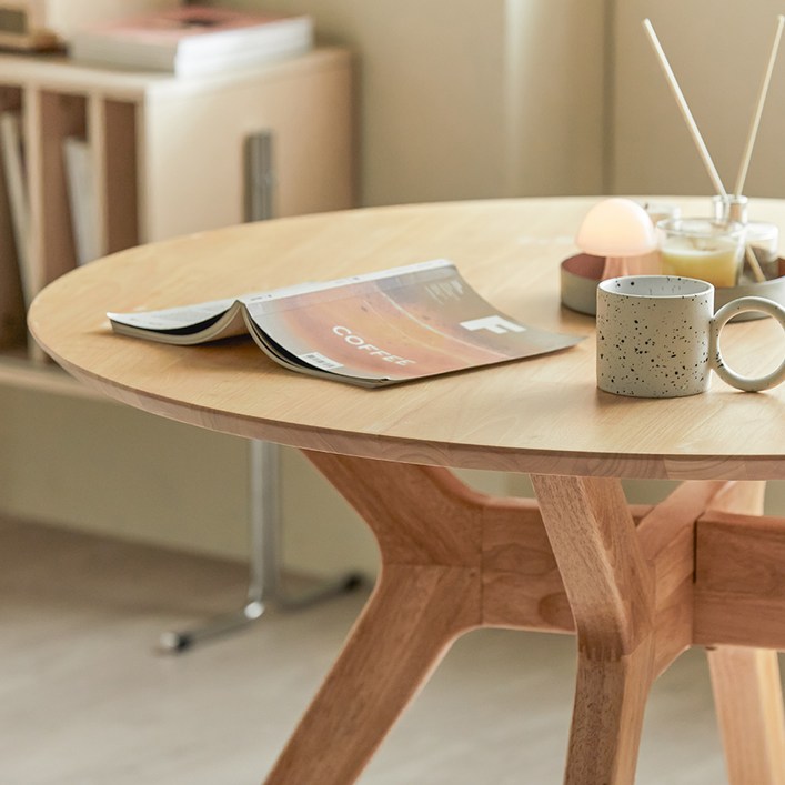 폴인퍼니 오빌 원형 원목 식탁 900 방문설치