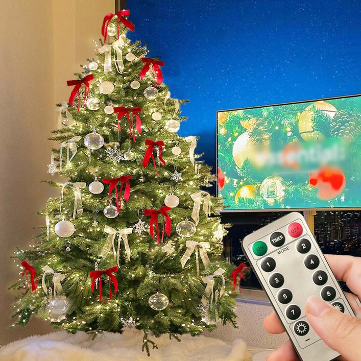 이플린 지네전구 촘촘간격 크리스마스 트리 조명 USB타입  무선리모컨 1500구, 따뜻한 전구색, 1세트