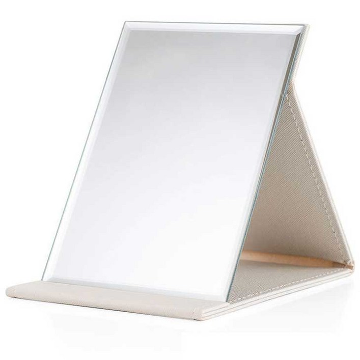 무다스 PU 커버 접이식 휴대용 탁상 거울 대형