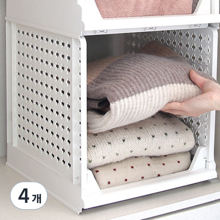 올리빙 국내 제조 크로스 접이식 슬라이딩 리빙박스