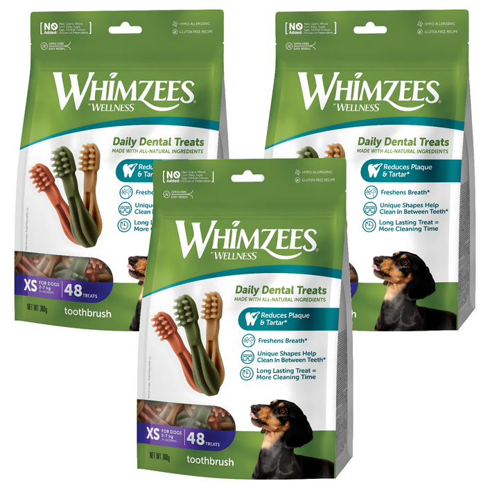 웰니스윔지스 강아지 네추럴 밸류백 XS, 덴탈껌, 360g, 3개