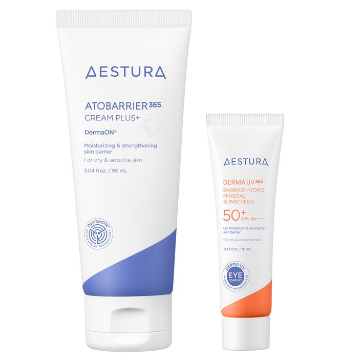 에스트라 아토베리어365 크림 플러스 90ml  더마UV365 장벽수분 무기자차 선크림 10ml