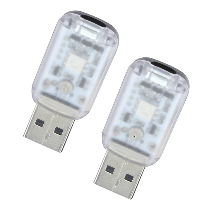삼에스 브릴리언트 라이팅 RGB 컬러 USB 무드등, 단일색상, 2개