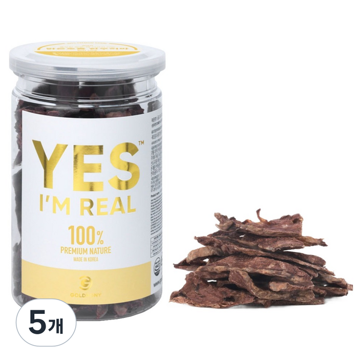 골드로니 강아지 예스 아임리얼 맑은호흡 간식, 한우허파, 50g, 5개