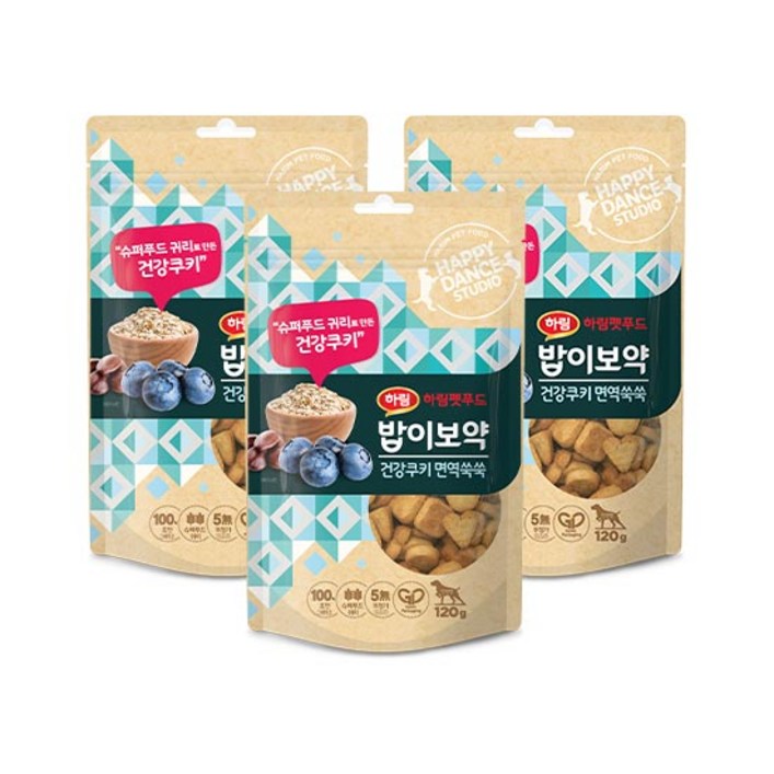 밥이보약 하림펫푸드 밥이보약 강아지 건강쿠키 면역쑥쑥 120g