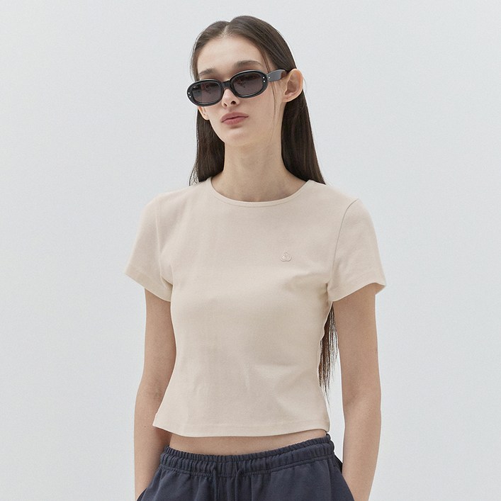 키르시 여성용 플레인 슬림핏 티셔츠