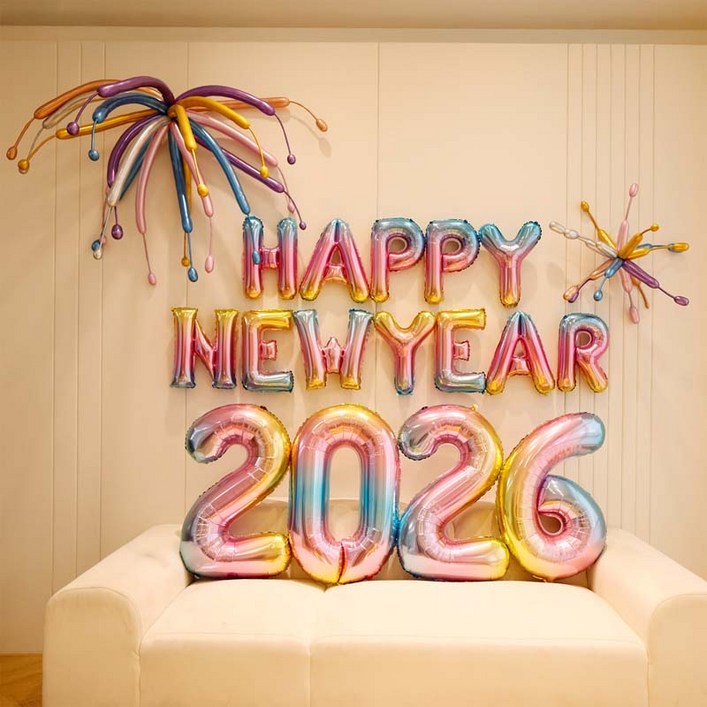 피앤비유니티 해피뉴이어 폭죽풍선 세트