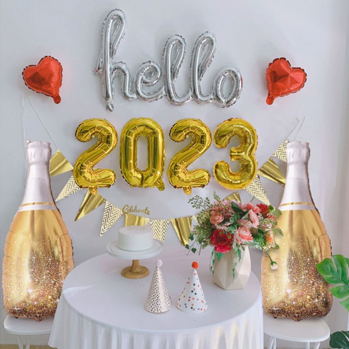 헬로 2023 장식세트 샴페인 골드