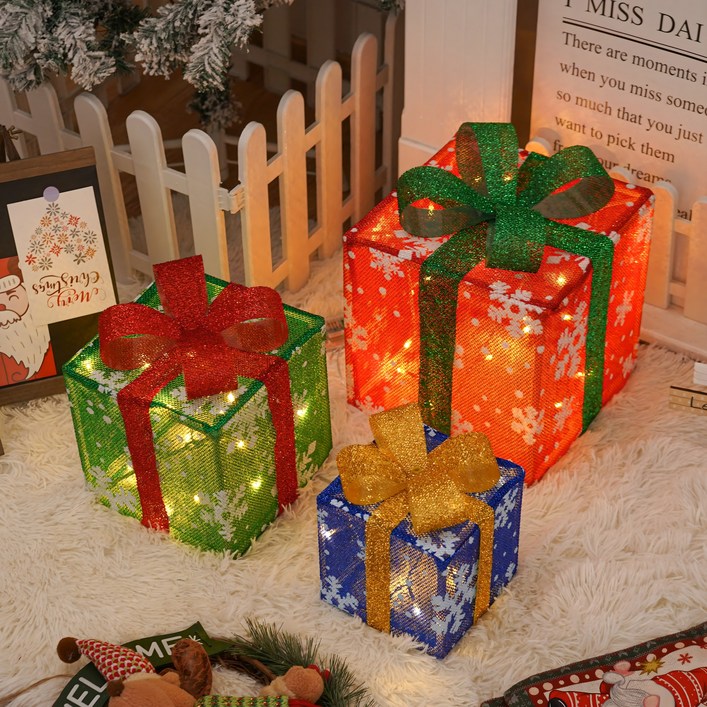 굿도우 또니모니 크리스마스 선물상자 조명 장식 3종