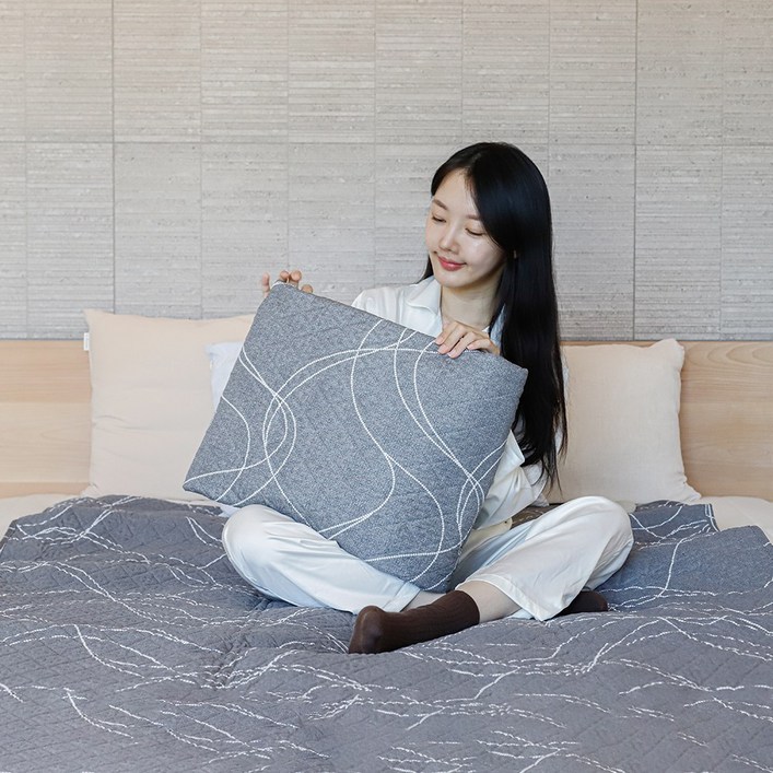 한일 전자파없는 전기요 워셔블 EMF 웨이브, 그레이_더블
