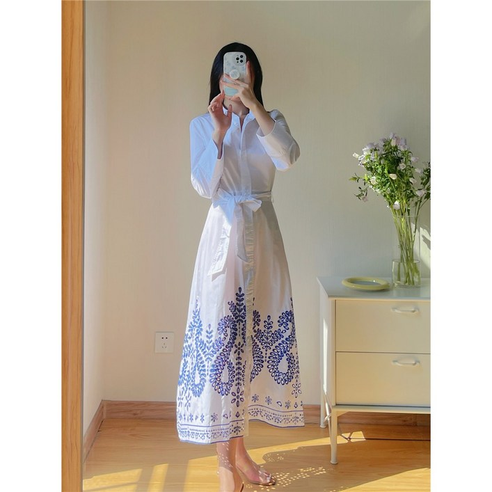 엠디엔코스  신상 자수 셔츠 원피스 4786/087  4786087