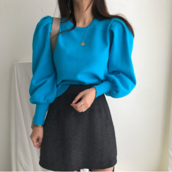 레이디 매직lady magic 봄 가을 여성 벌룬소매 니트 스웨터